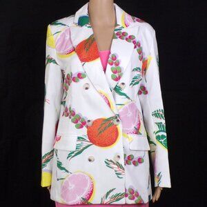 AVELORIA size L multicolor blazer fruit & foliage 100% polyester machine wash